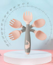 Baby Twist Spoon Fork Set with Travel Case Easy Grip Bendable Toddler Training Set Pink